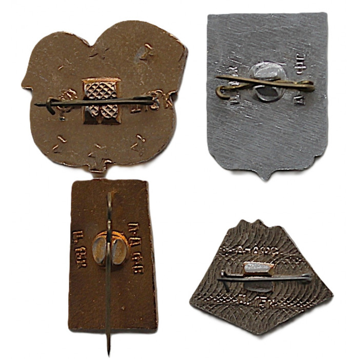 СССР нагрудный знак "Алма-Ата". Яблоко. Комплект из 4 знаков