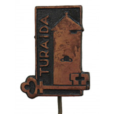 СССР (Латвия) нагрудный знак на игле "Turaida". Турайдский замок
