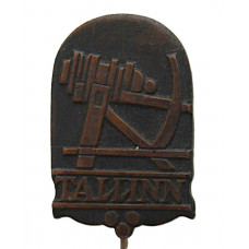СССР (Эстония) нагрудный знак на игле "Tallinn". Таллин. Старинная мортира