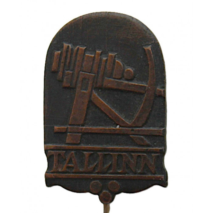 СССР (Эстония) нагрудный знак на игле "Tallinn". Таллин. Старинная мортира