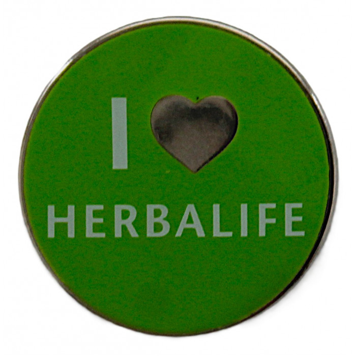 Нагрудный знак "I love Herbalife" (Гербалайф) Магнитный. Новый
