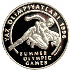 ТУРЦИЯ 50000 лир 1995. «XXVI летние Олимпийские игры в Атланте». Ag. Борьба