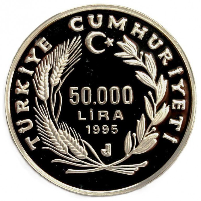 ТУРЦИЯ 50000 лир 1995. «XXVI летние Олимпийские игры в Атланте». Ag. Борьба