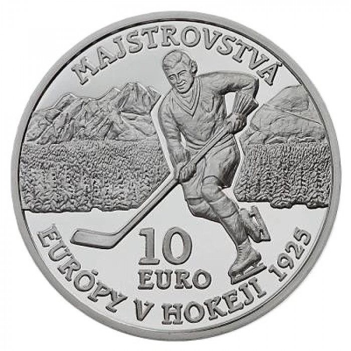 СЛОВАКИЯ 10 евро 2025. Bunc. Ag. «100 лет Чемпионату Европы по хоккею в Чехословакии»