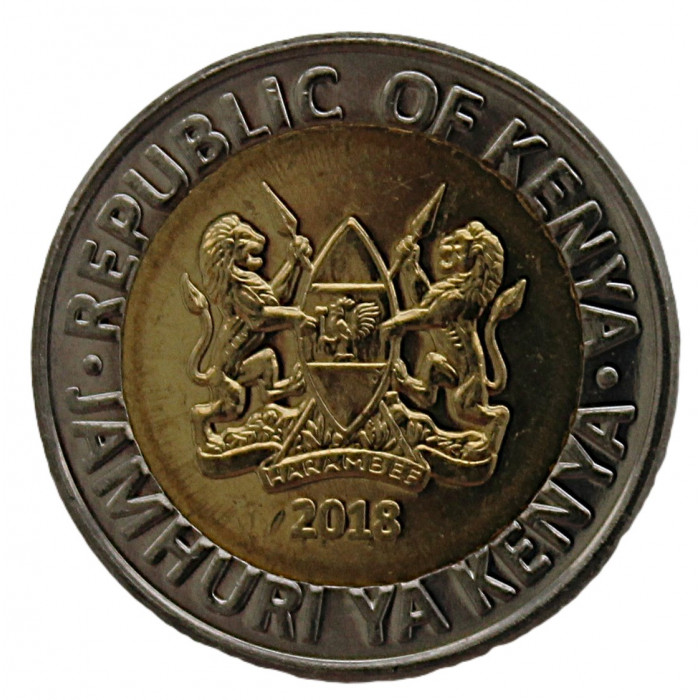 КЕНИЯ 20 шиллингов 2018 UNC. Слон