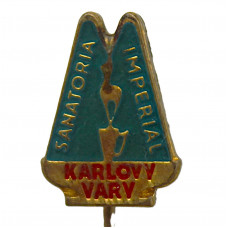 Чехословакия. Знак на игле "Karlovy Vary". Карловы Вары. Санаторий "Imperial"