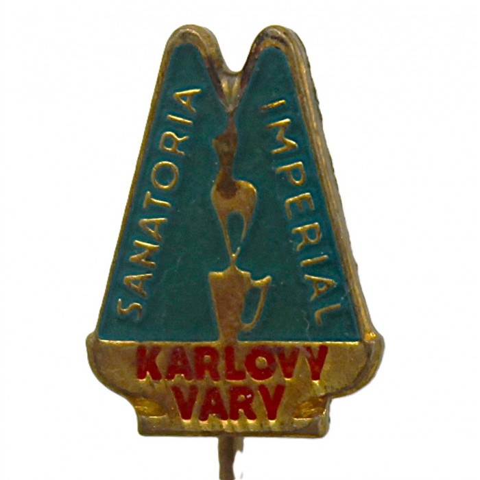 Чехословакия. Знак на игле "Karlovy Vary". Карловы Вары. Санаторий "Imperial"