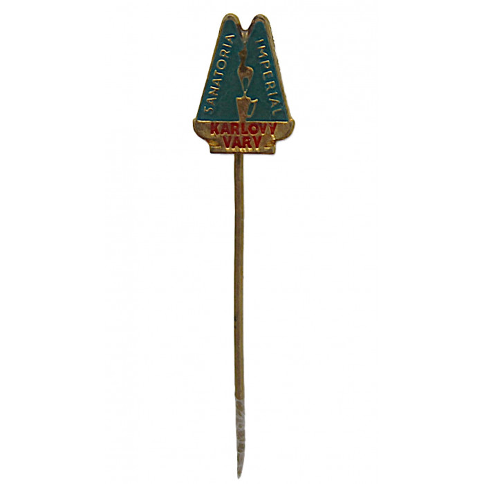 Чехословакия. Знак на игле "Karlovy Vary". Карловы Вары. Санаторий "Imperial"