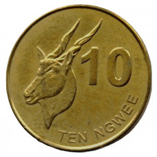 ЗАМБИЯ 10 нгве 2012 UNC. Африканская антилопа