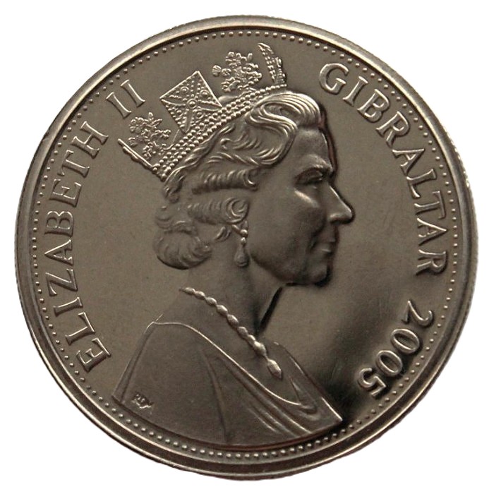 ГИБРАЛТАР 1 крона 2005 UNC "Королевский год". Визит королевы
