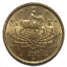 ИТАЛИЯ 50 евроцентов 2002 (KM# 215). Памятник Марку Аврелию в Риме