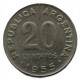АРГЕНТИНА 20 сентаво 1955 (KM# 52). Хосе де Сан Мартин
