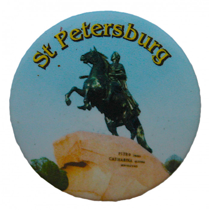 Сувенирный знак "St. Petersburg". Санкт-Петербург. Медный всадник