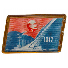 СССР 1967 знак "50 лет Октября". От "Авроры" до "Покорителям космоса" (переливашка)
