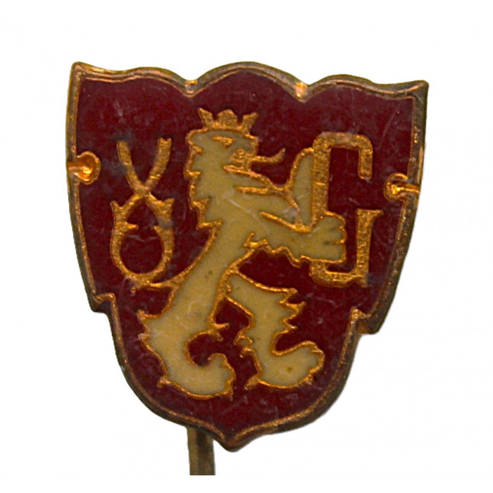 ЧЕХОСЛОВАКИЯ знак на игле "Чешский лев". Герб (тяжелый) Патриотический франчик