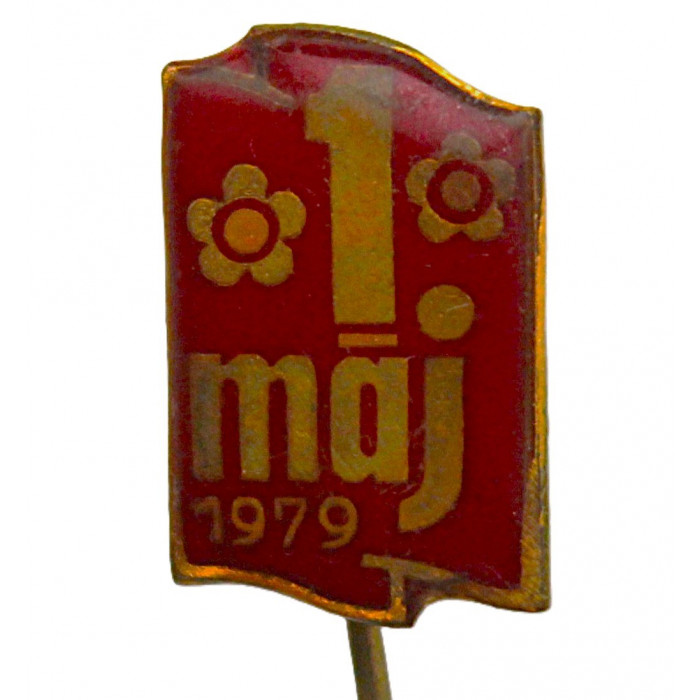 ЧЕХОСЛОВАКИЯ знак на игле "1 maj". 1 мая 1979 года (тяжелый, лак)