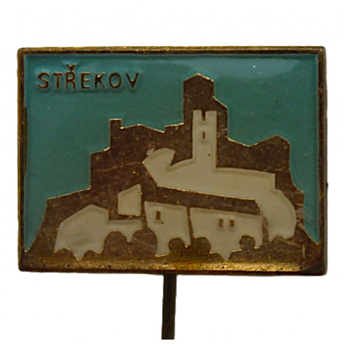 ЧЕХОСЛОВАКИЯ знак на игле "Strekov". Замок Стржеков (тяжелый, лак)