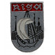 СССР (Латвия) знак "Riga". Рига. Парусник на фоне Старого города