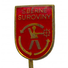 Чехословакия (ЧССР) знак на игле "Sberne suroviny". Предприятие по сбору, сортировке вторсырья. Аналог "Союзглаввторсырья"