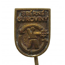 Чехословакия (ЧССР) знак на игле "Sberne suroviny". Предприятие по сбору, сортировке вторсырья. Аналог "Союзглаввторсырья"