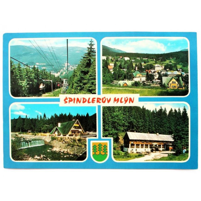 Чехословакия. Открытка "Spindleruv Mlyn". Горнолыжный курорт Шпиндлерув-Млин в Крконошах. Чистая