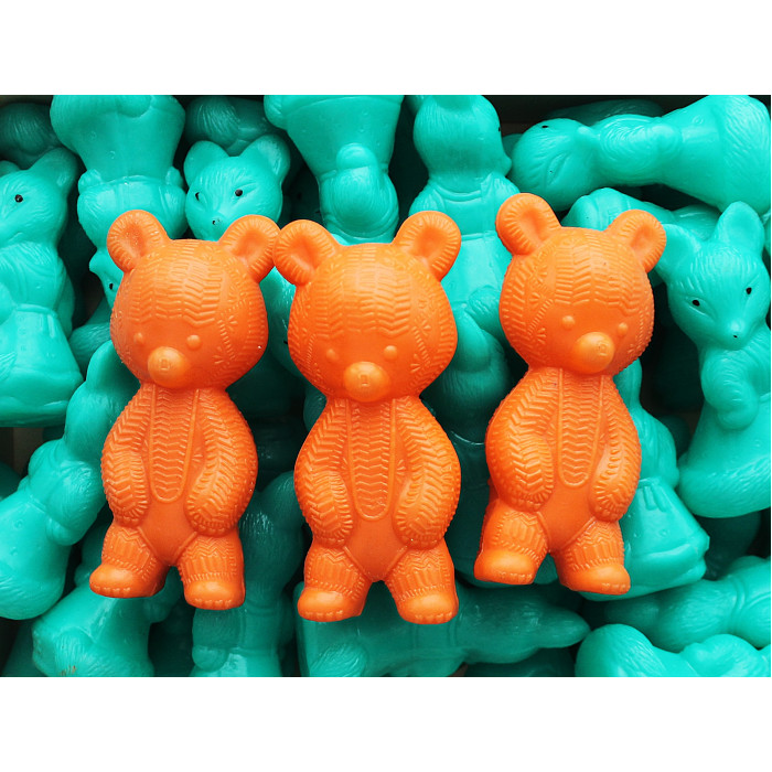 СССР. Игрушка "Мишка. Борец". Новая (пластмасса, дутыш, 115 мм, Вятка)