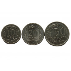 Польша. Набор 2023 UNC (10, 20, 50 грошей)