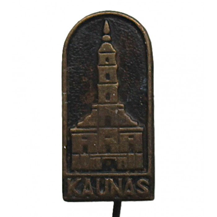 СССР (Литва) знак на игле "Kaunas". Каунас. Ратуша в Старом городе