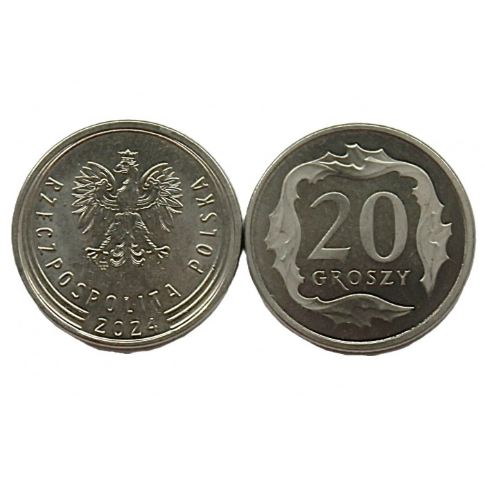 Польша 20 грошей 2024 UNC