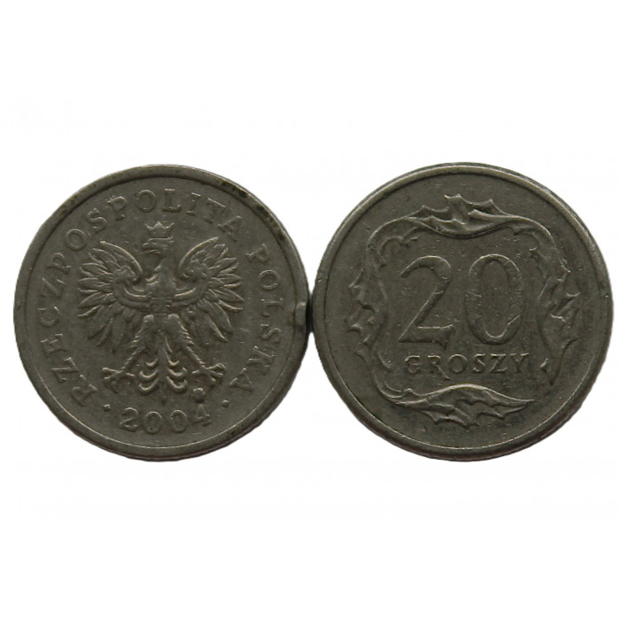 Польша 20 грошей 2004
