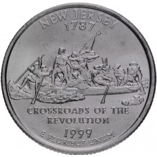 США 25 центов 1999 (P) Нью Джерси. XF