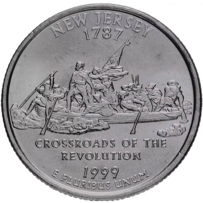 США 25 центов 1999 (P) Нью Джерси. XF