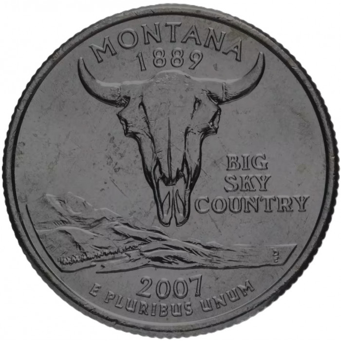 США 25 центов 2007 (P) Монтана. XF
