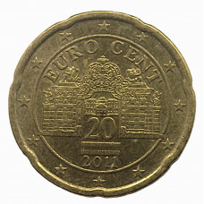 Австрия 20 евроцентов 2011 (KM# 3140) Главные ворота к Верхнему Бельведеру в Вене