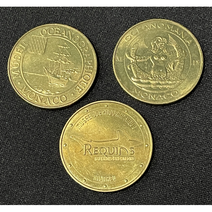 Монако Набор медалей Музей Океанографии 3 шт.