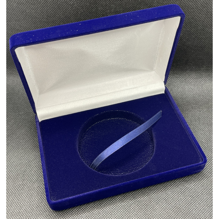 Футляр / Коробка для 1 монеты 25 рублей Ag бархат синяя (BOX)