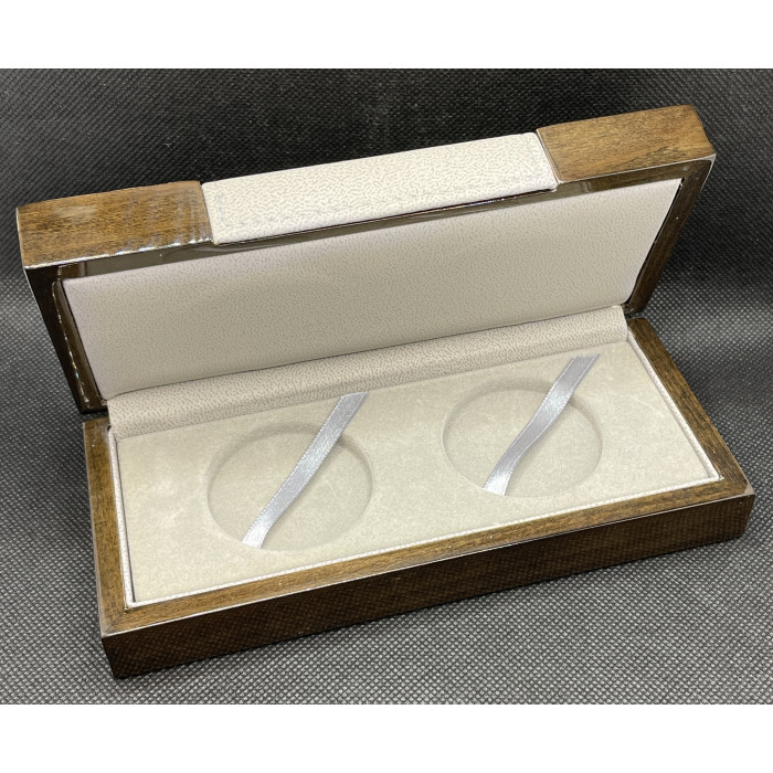 Футляр / Коробка для 2 монет дерево, лак (BOX)