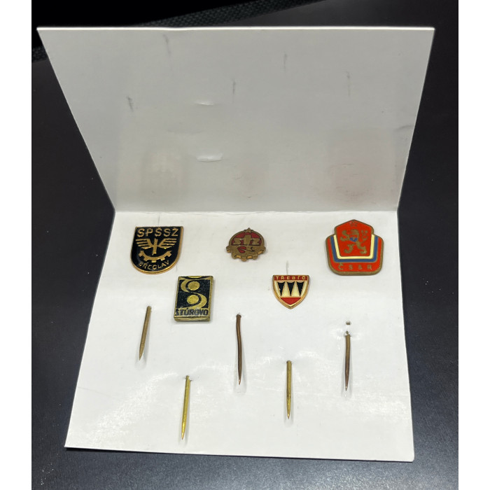 Чехословакия набор №5 из 5 Значков. Латунь, эмаль, булавка