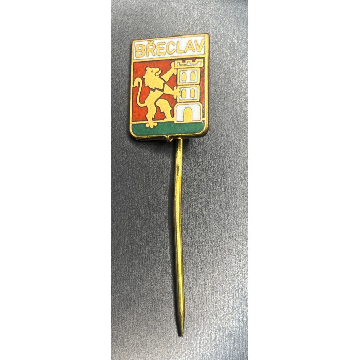 Чехословакия. Значок Герб города Бржецлав. Латунь, эмаль (BOX)