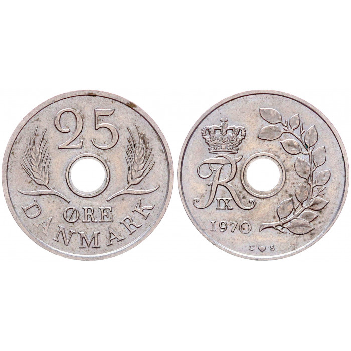 Дания 25 эре 1970 год