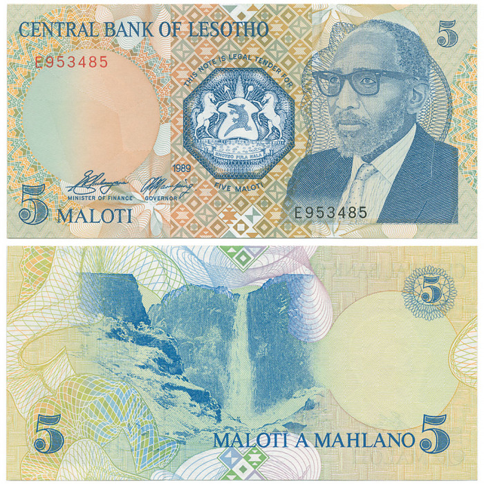 Лесото 5 Малоти 1989 год UNC P# 10a