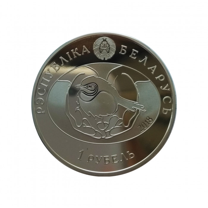 Белоруссия (Беларусь) 1 рубль 2018 год Proof UC# 155 "Чорнагаловы шчыгел" ("Черноголовый щегол")