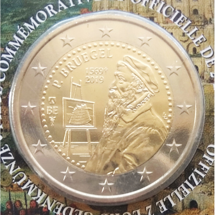 Бельгия 2 евро 2019 год UNC UC# 109 450 лет со дня смерти Питера Брейгеля Старшего