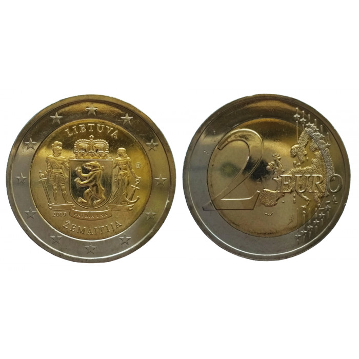 Литва 2 евро 2019 год UNC UC# 107 Литовские этнографические регионы - Жемайтия