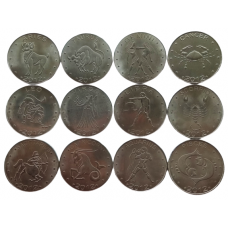 Сомалиленд 10 шиллингов 2012 год UNC Знаки зодиака Набор из 12 монет