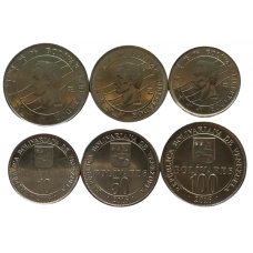 Венесуэла 10 50 100 боливаров 2016 год UNC Y# 104, 105, 106 набор из 3 монет