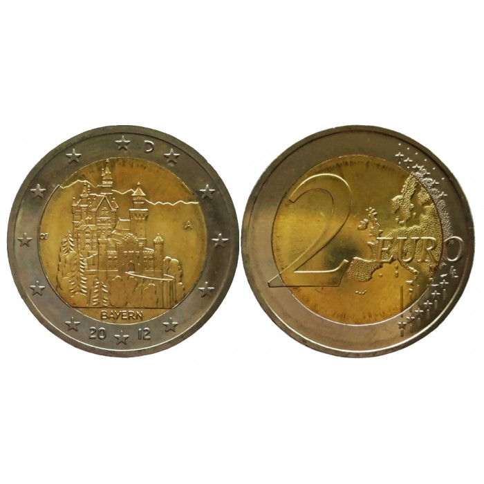 Германия 2 евро 2012 год UNC KM# 305 Замок Нойшванштайн, Бавария