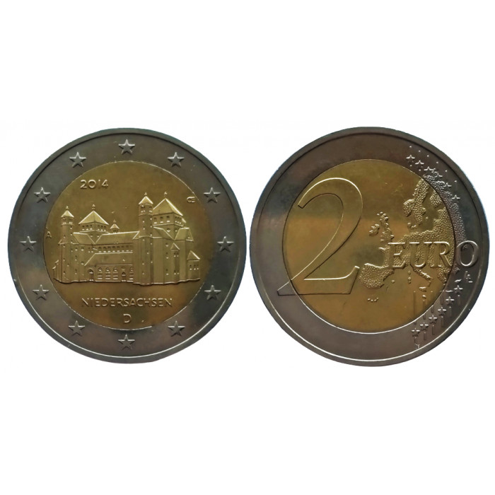 Германия 2 евро 2014 год UNC KM# 334 Церковь Св. Михаэля, Нижняя Саксония