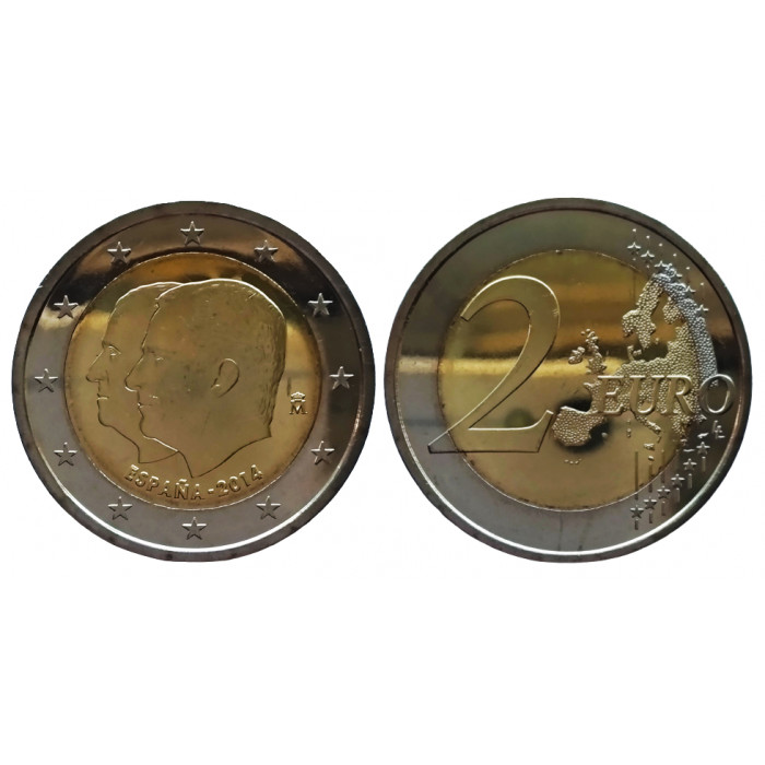 Испания 2 евро 2014 год UNC KM# 1325 Король Филипп VI