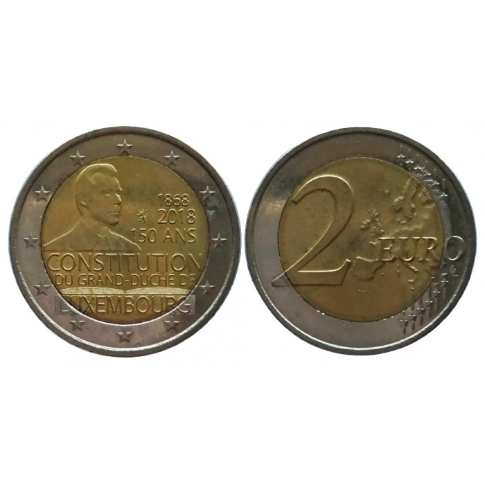 Люксембург 2 евро 2018 год UNC UC# 107 150 лет Конституции Люксембурга